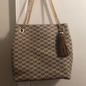 michael kors brown large shoulder / crossbody bag